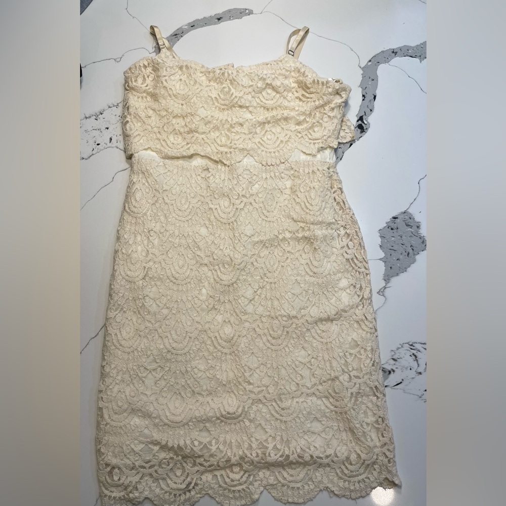 ALI & JAY Cream Lace Midi Dress